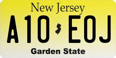 NJ license plate A10EOJ