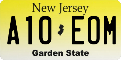 NJ license plate A10EOM