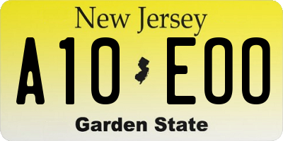 NJ license plate A10EOO