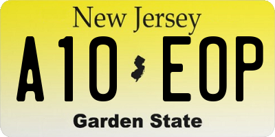 NJ license plate A10EOP