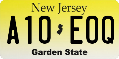 NJ license plate A10EOQ