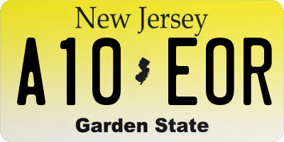 NJ license plate A10EOR