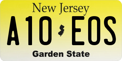 NJ license plate A10EOS
