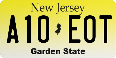 NJ license plate A10EOT