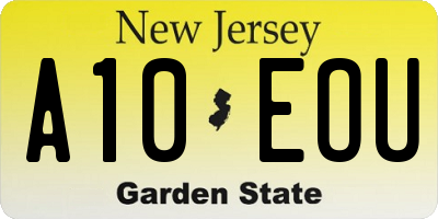 NJ license plate A10EOU