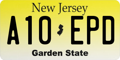 NJ license plate A10EPD