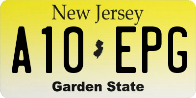 NJ license plate A10EPG