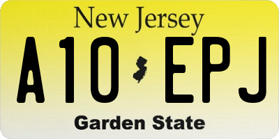 NJ license plate A10EPJ