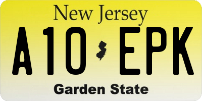 NJ license plate A10EPK