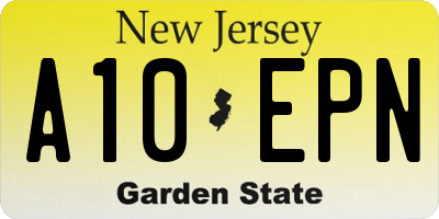 NJ license plate A10EPN