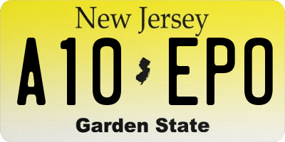 NJ license plate A10EPO