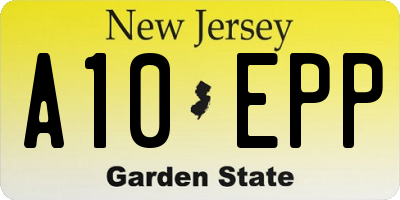 NJ license plate A10EPP