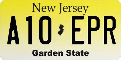 NJ license plate A10EPR