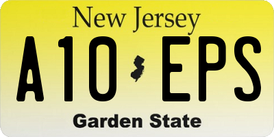 NJ license plate A10EPS