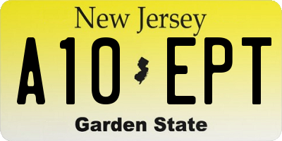 NJ license plate A10EPT