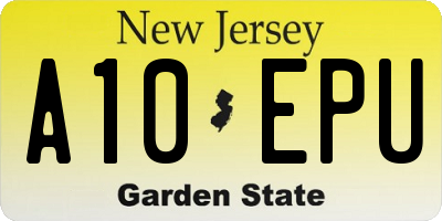 NJ license plate A10EPU