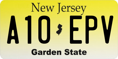 NJ license plate A10EPV