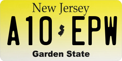 NJ license plate A10EPW