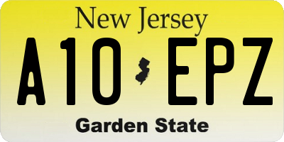 NJ license plate A10EPZ