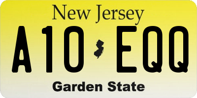 NJ license plate A10EQQ