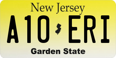 NJ license plate A10ERI