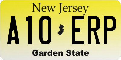 NJ license plate A10ERP