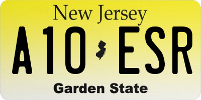 NJ license plate A10ESR