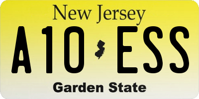 NJ license plate A10ESS