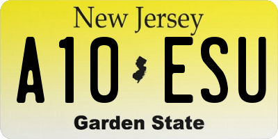 NJ license plate A10ESU