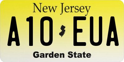 NJ license plate A10EUA