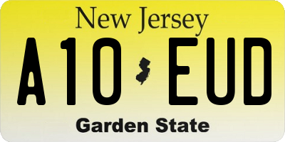 NJ license plate A10EUD