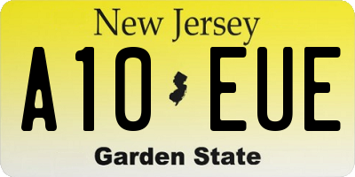 NJ license plate A10EUE