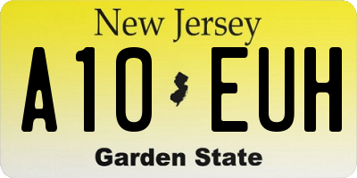 NJ license plate A10EUH