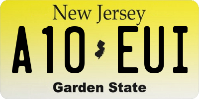 NJ license plate A10EUI