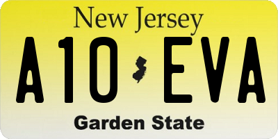 NJ license plate A10EVA