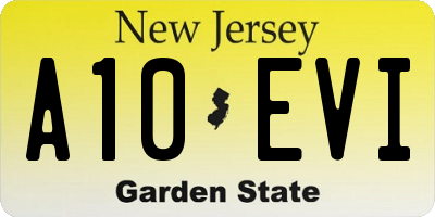 NJ license plate A10EVI