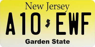 NJ license plate A10EWF