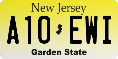 NJ license plate A10EWI