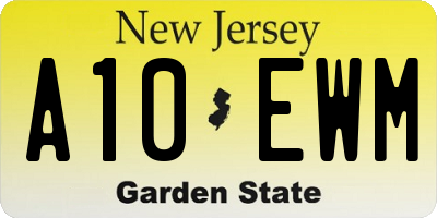 NJ license plate A10EWM