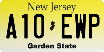 NJ license plate A10EWP