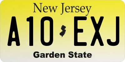 NJ license plate A10EXJ