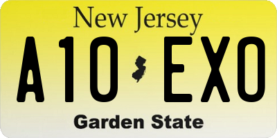 NJ license plate A10EXO