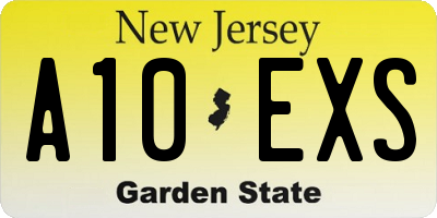 NJ license plate A10EXS