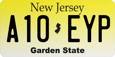 NJ license plate A10EYP