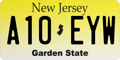 NJ license plate A10EYW