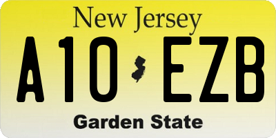 NJ license plate A10EZB