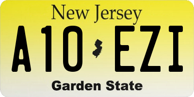 NJ license plate A10EZI