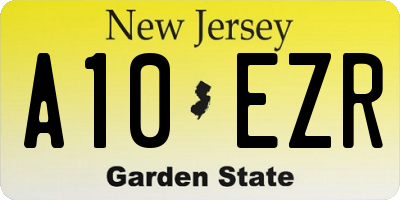 NJ license plate A10EZR