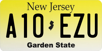 NJ license plate A10EZU