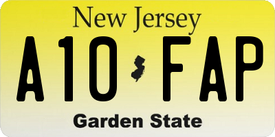 NJ license plate A10FAP